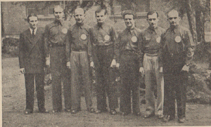 Tischtennisabteilung Von links nach rechts: Meyen, Cornemann, Weißkirchen, Bojahr, Sternitzke, Löbbert, Luga