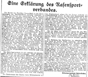 06.04.1928 Erklärung Rasensportbund